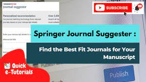 Springer NATURE journal suggester 